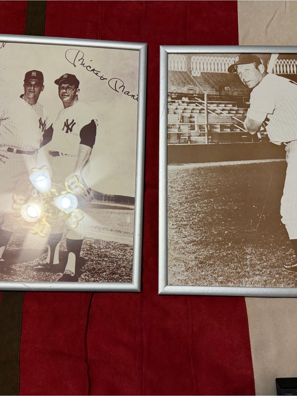 Sepia Baseball Wall Art with Silver Frame - Unbranded